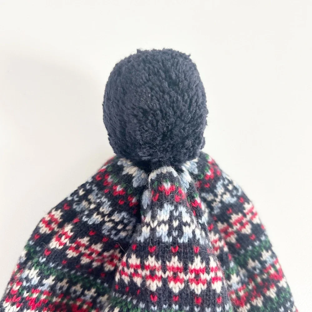 Thomas Brown Kids Winter Fair Isle Wool Cashmere Heritage Trapper Beanie Hat S/M
